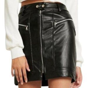 Tiger Mist Leather Mini Skirt